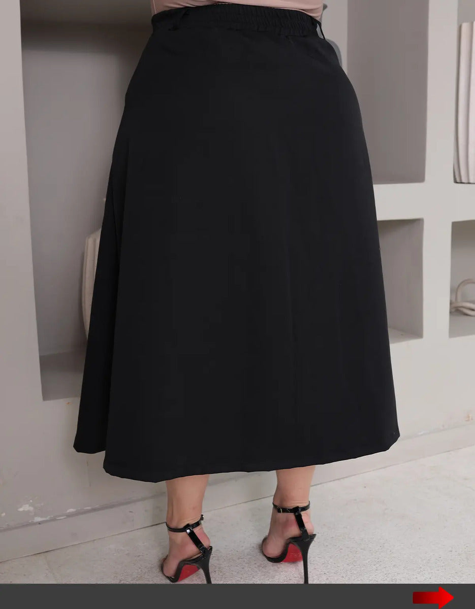 Saia Alfaiataria Feminina Plus Size Midi Evangélica Casual