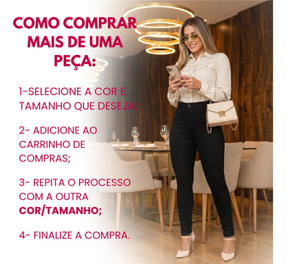 Calça Jeans Feminina Preta Cintura Alta Com Lycra Modeladora