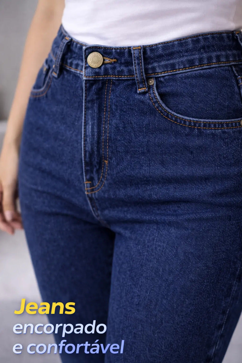 Calça Jeans Mom Stillger Feminina Cintura Alta Cor Clara