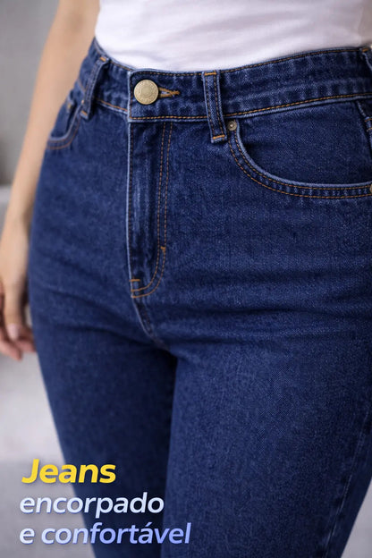 Calça Jeans Mom Stillger Feminina Cintura Alta Cor Clara