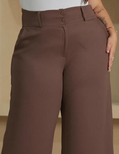 Calça Pantalona Alfaiataria Plus Size Feminina Premium