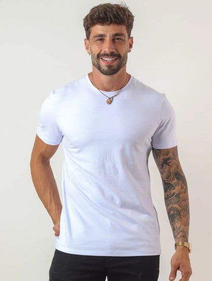Camiseta Basica Masculina Algodão Lisa Malha Peruana Premium