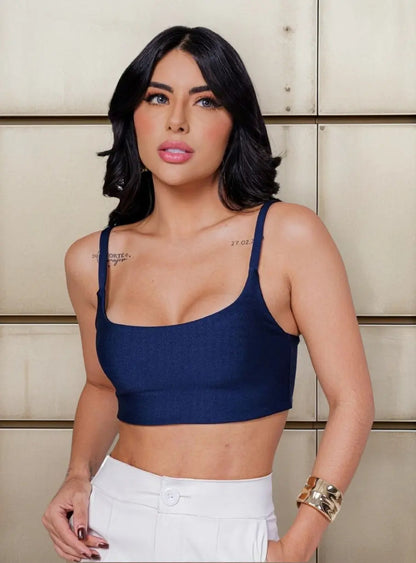 Top Cropped Feminino Alcinha Justo Liganet Fitness Academia