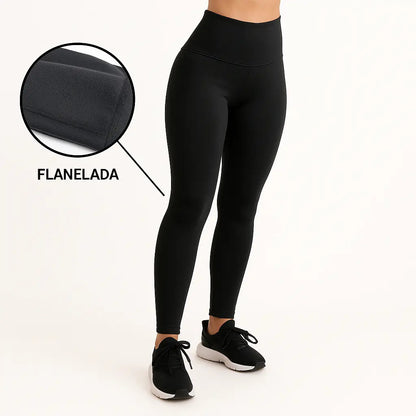 Calça Legging Feminina Suplex Térmica Cós Alto Peluciada