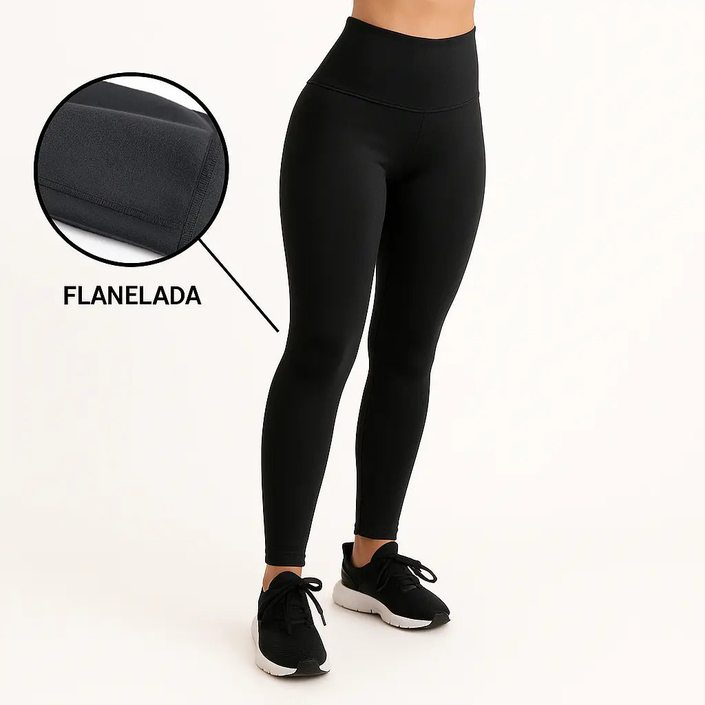 Calça Legging Feminina Suplex Térmica Cós Alto Peluciada