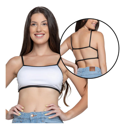 Top Costa Nua De Academia Feminino Fitness Ginástica Treino