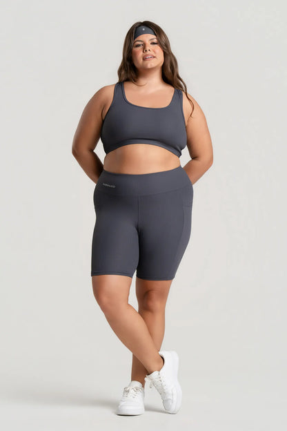 Top Feminino Academia Bolso Nadador Corrida Fitness Esporte