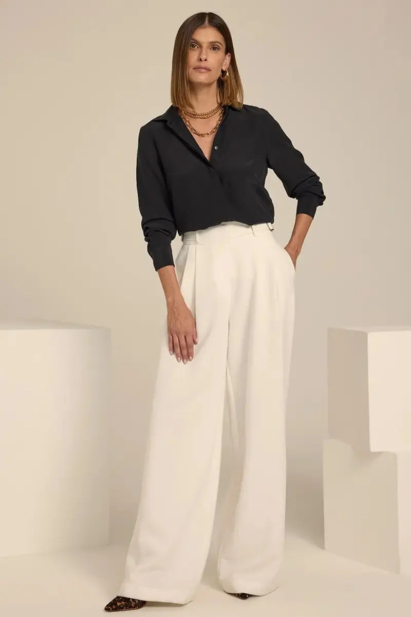 Camisa Social Feminina Crepe Leve Seda Blusa Luxo Sale 40%