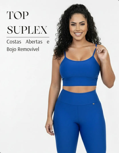 Top Fitness Academia Alça Fina Costa Aberta Feminino