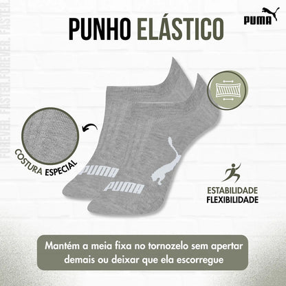 Kit 9 Pares Meias Invisível Puma Sapatilha Soquete Original
