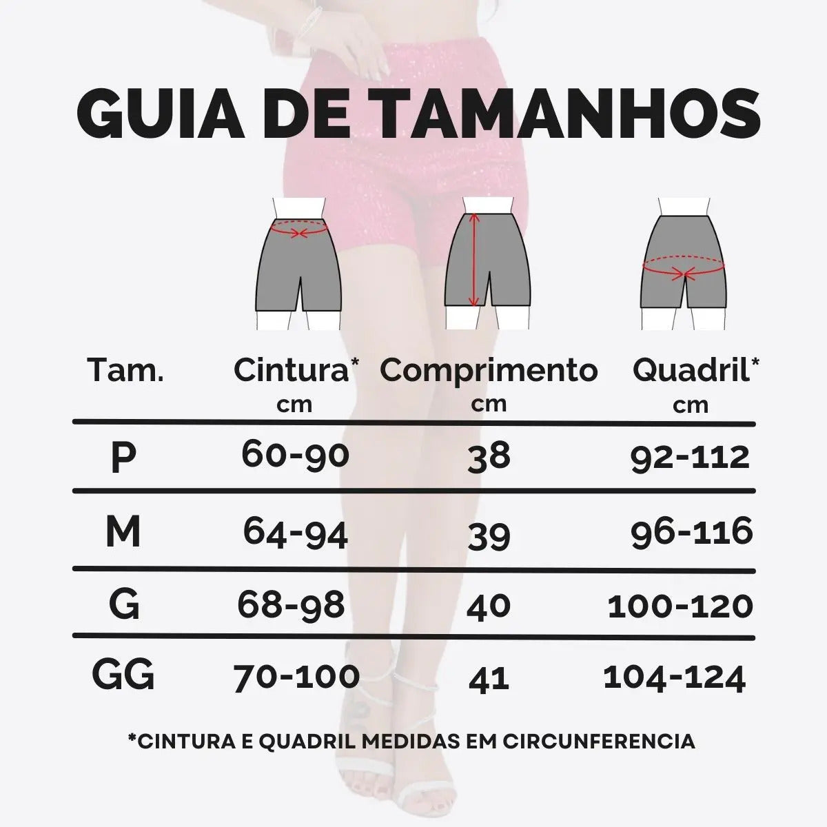 Short Bermuda Feminino Cintura Alta Paetê Balada Moda Brilho