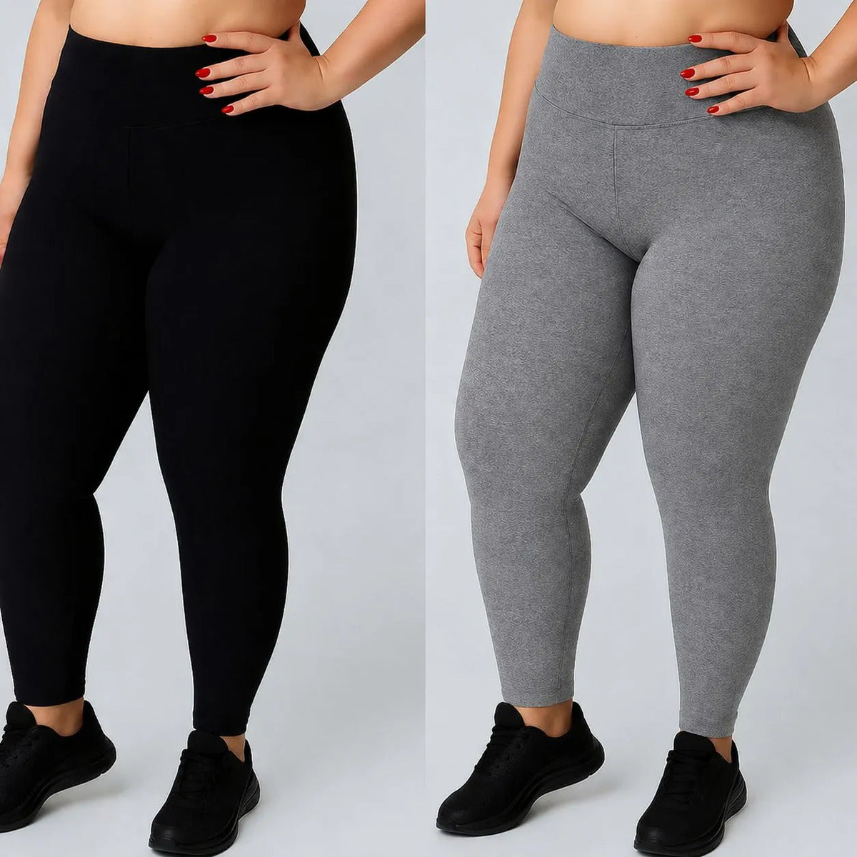 Kit 2 Calça Legging Térmica Suplex Inverno Plus Size Forrada