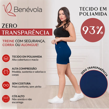 Short Benévola Poliamida Sem Costura Bermuda Confortável