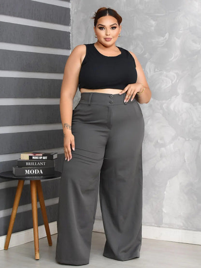 Calça Pantalona Alfaiataria Plus Size Feminina Premium