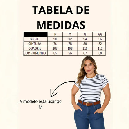Blusa Manga Japonesa Listrada Contemporanea Casual Elegante