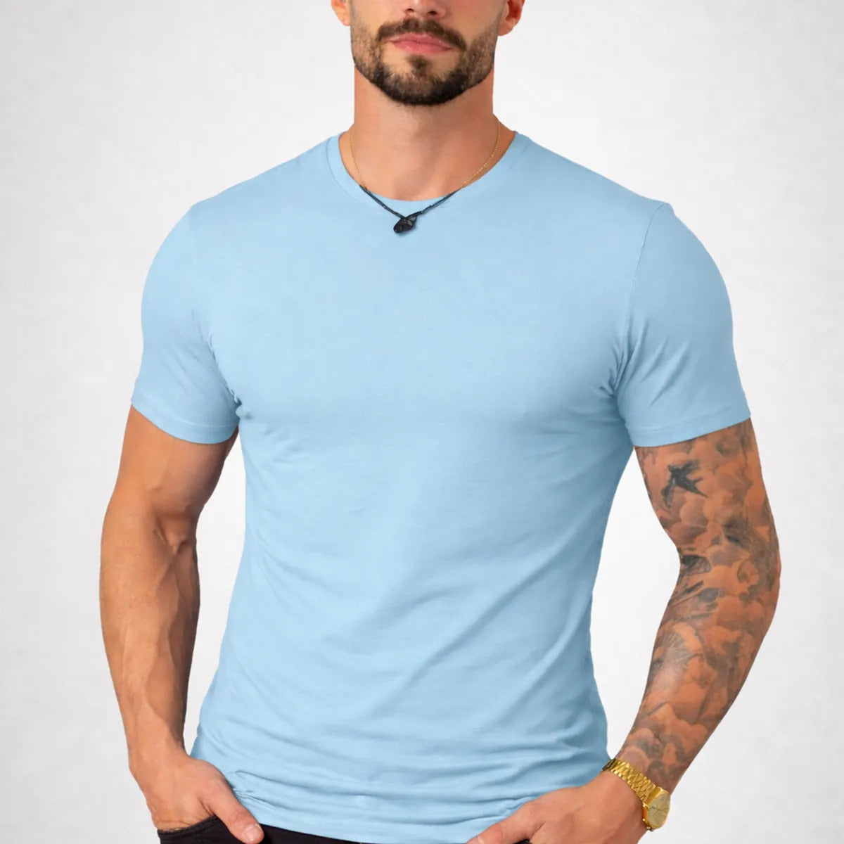 Camiseta Basica Masculina Algodão Lisa Malha Peruana Premium