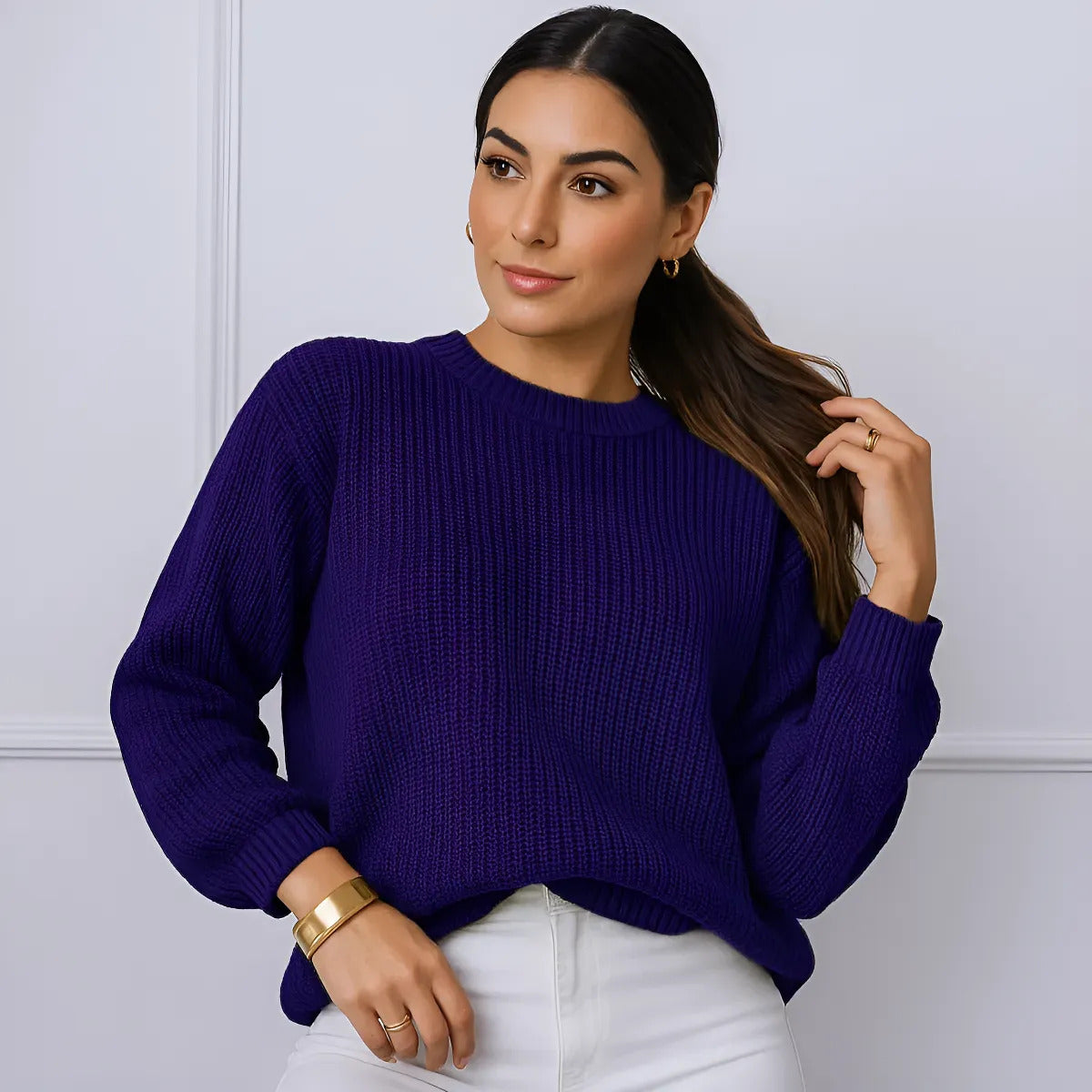 Suéter Blusa Manga Longa Max Cropped Frio Pullover Lã Trico