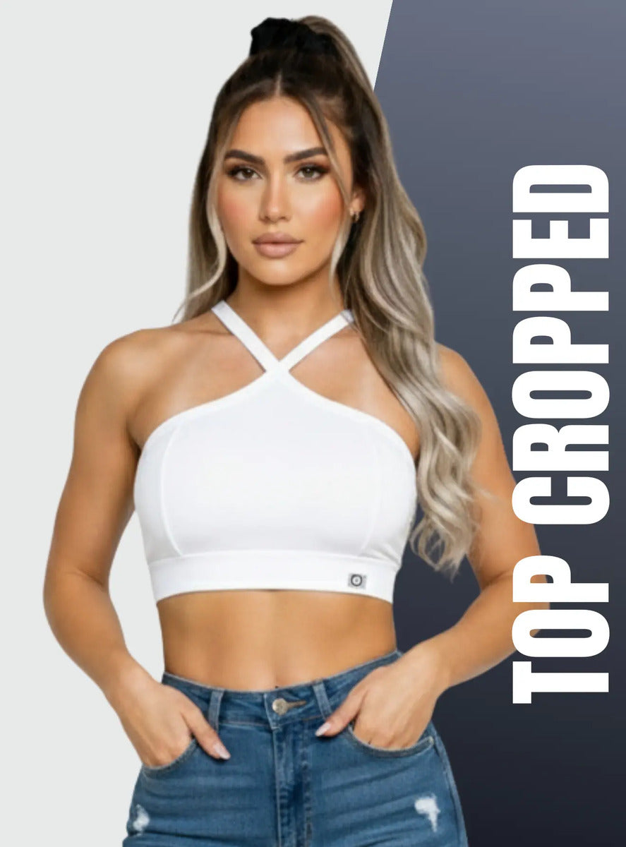 Top Cropped Feminino Alça Cruzada Zero Transparência Suplex
