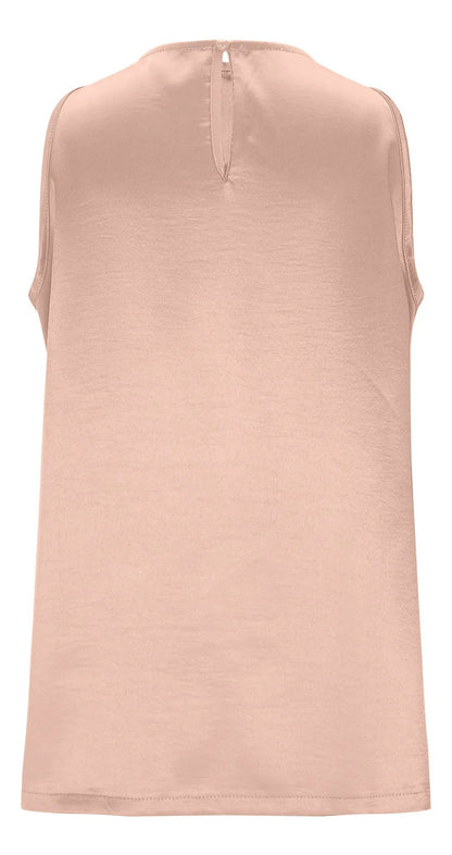 Camisa Feminina, Cor Sólida, Seda E Cetim, Blusa Longa