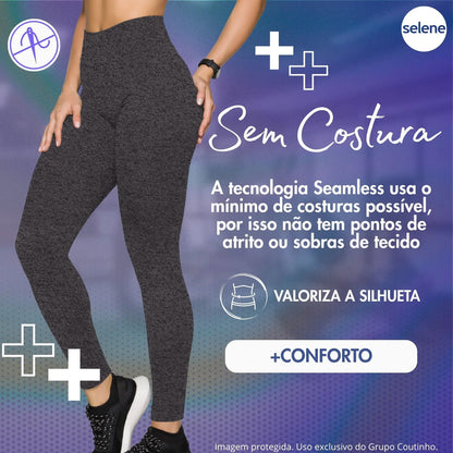 Calça Legging Zero Transparência Fitness Cintura Alta Selene
