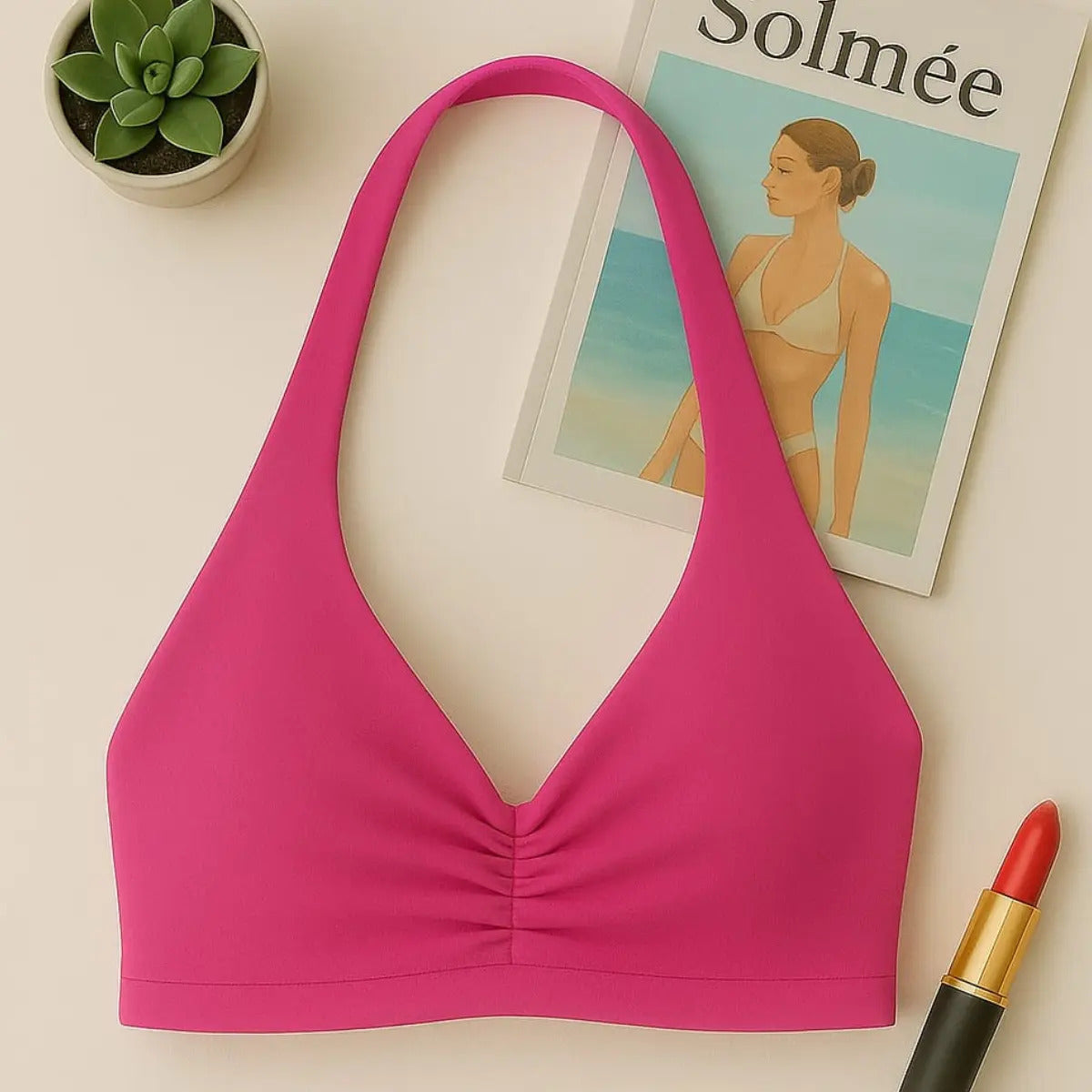 Top Halter Fitness Frente Unica Suplex Bojo Removìvel Yoga