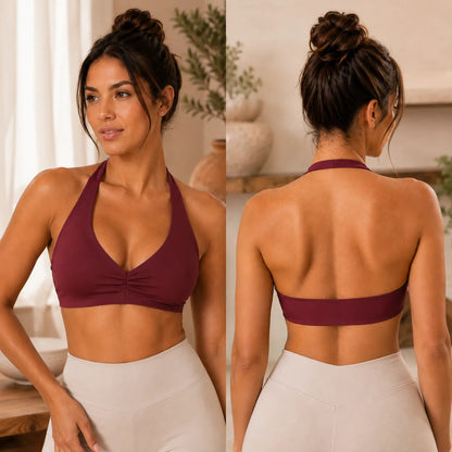 Top Halter Fitness Frente Unica Suplex Bojo Removìvel Yoga