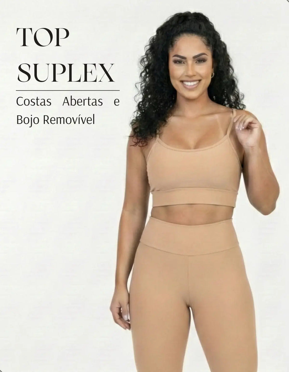 Top Fitness Academia Alça Fina Costa Aberta Feminino