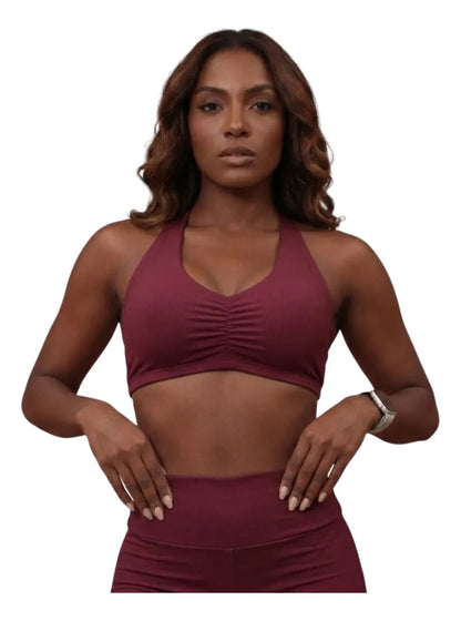 Top Halter Fitness Frente Unica Suplex Bojo Removìvel Yoga