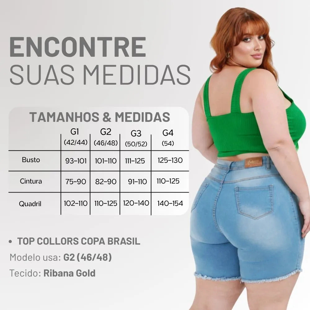 Top Plus Size Alça Larga Reforçado Feminino Modelador G4