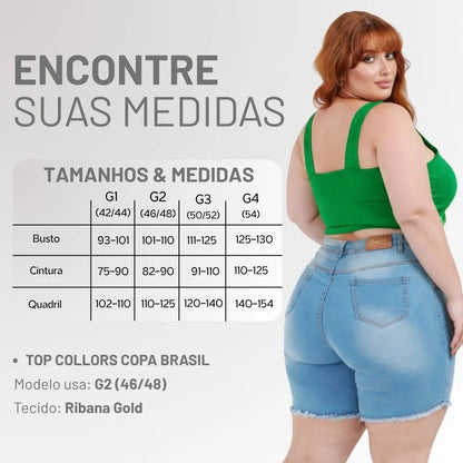 Top Plus Size Alça Larga Reforçado Feminino Modelador G4
