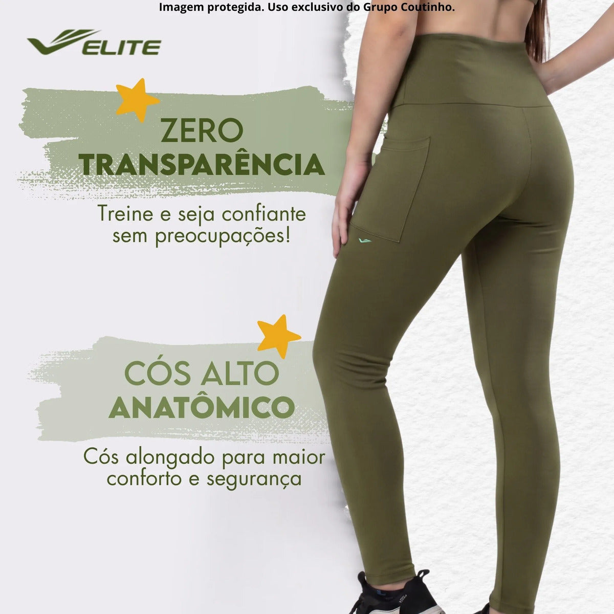 Legging Academia Fitness Com Bolso Zero Transparência Elite