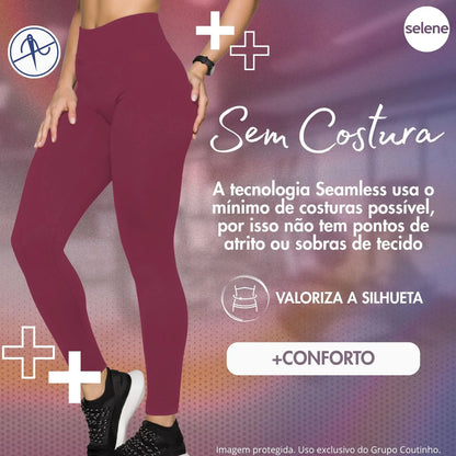 Calça Legging Zero Transparência Fitness Cintura Alta Selene