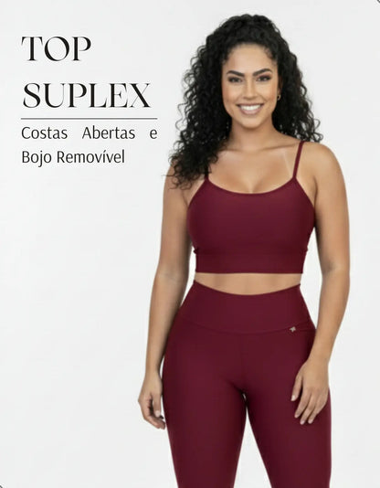 Top Fitness Academia Alça Fina Costa Aberta Feminino