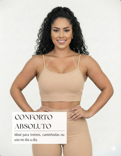 Top Fitness Academia Alça Fina Costa Aberta Feminino