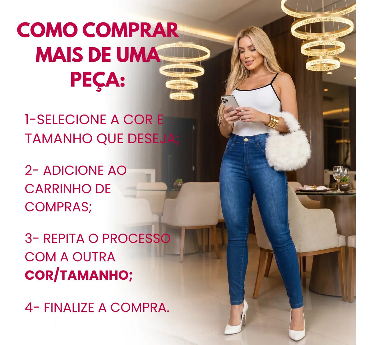 Calça Jeans Feminina Preta Cintura Alta Com Lycra Modeladora