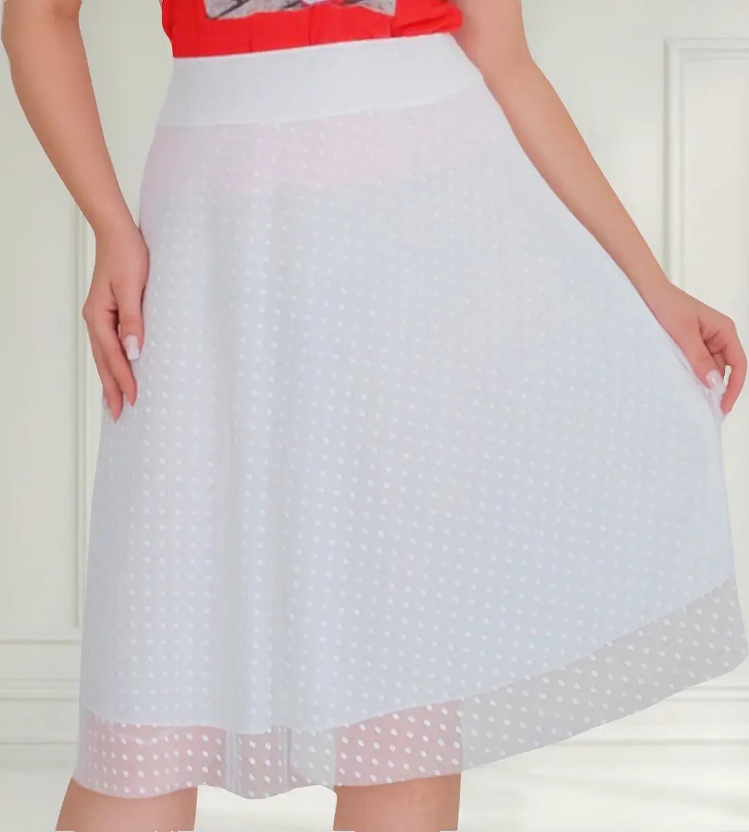 Saia Feminina Midi Godê De Tule Moda Evangélica Plus Size