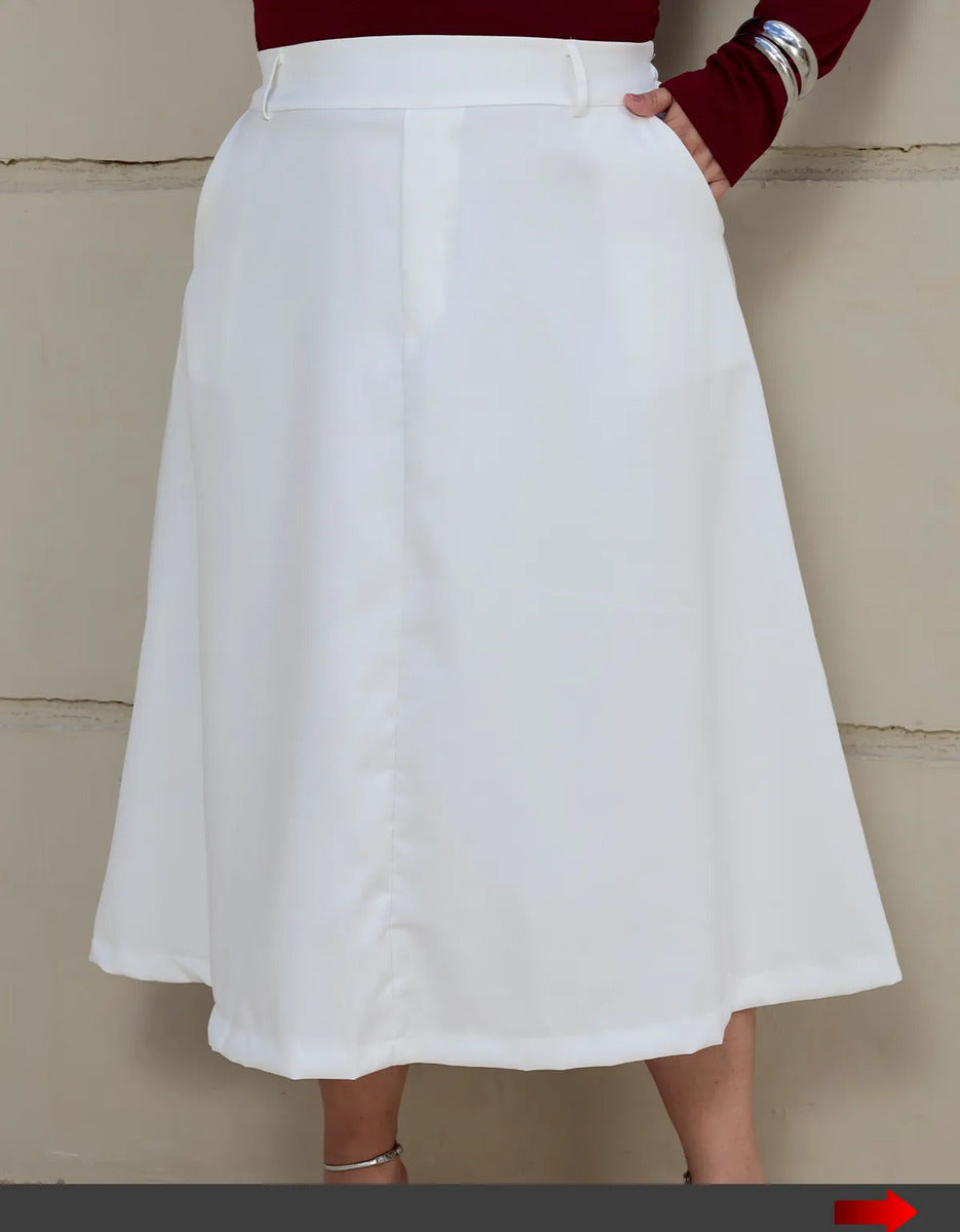 Saia Alfaiataria Feminina Plus Size Midi Evangélica Casual
