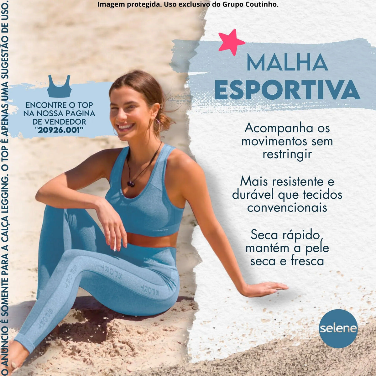 Calça Legging Fitness Academia Selene Levanta Bumbum