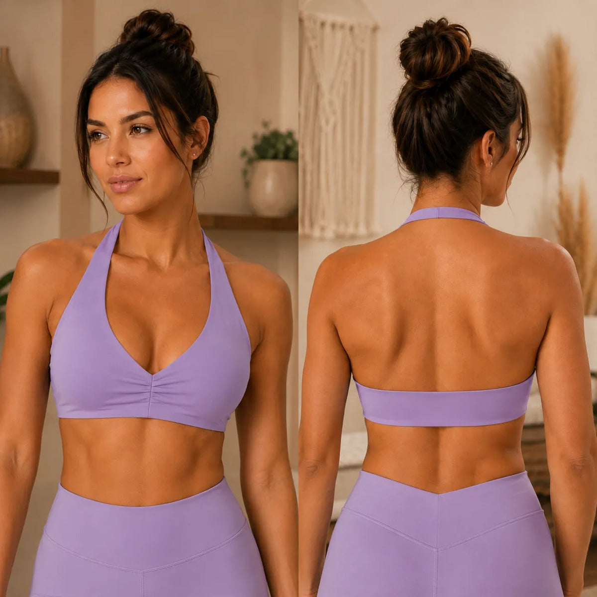 Top Halter Fitness Frente Unica Suplex Bojo Removìvel Yoga