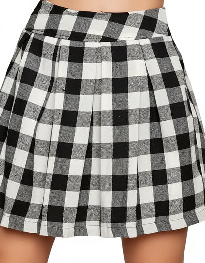 Saia Plissada  Feminina Curta Pregas Colegial Sao Joao
