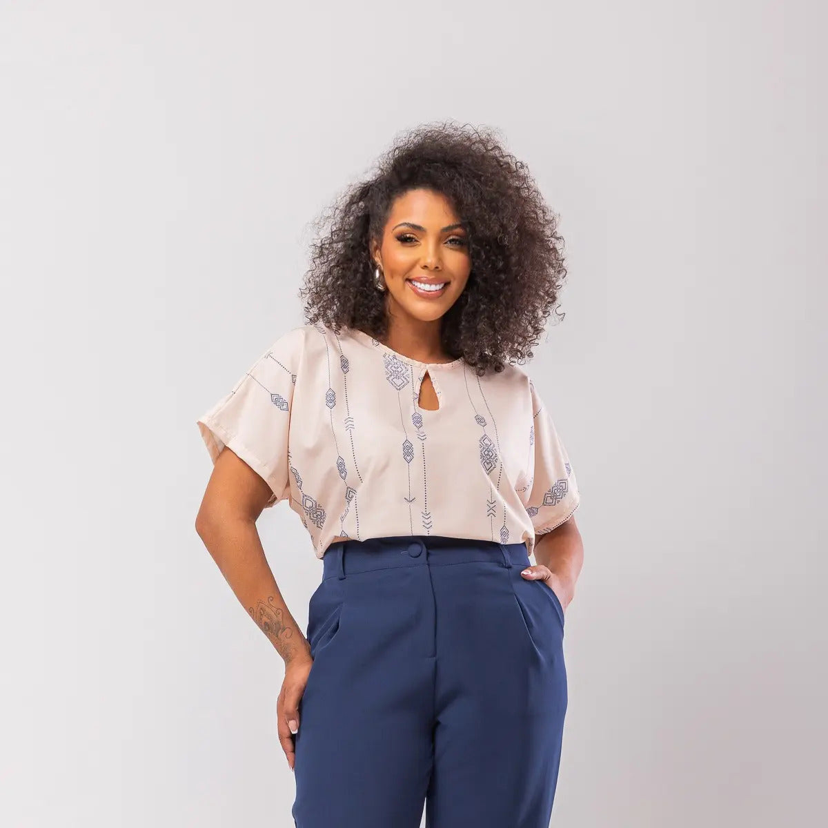 Calça Social Alfaiataria Cintura Alta Plus Size Feminina