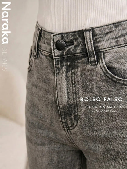 Calça Jeans Flare Feminina Cintura Alta Com Elastano