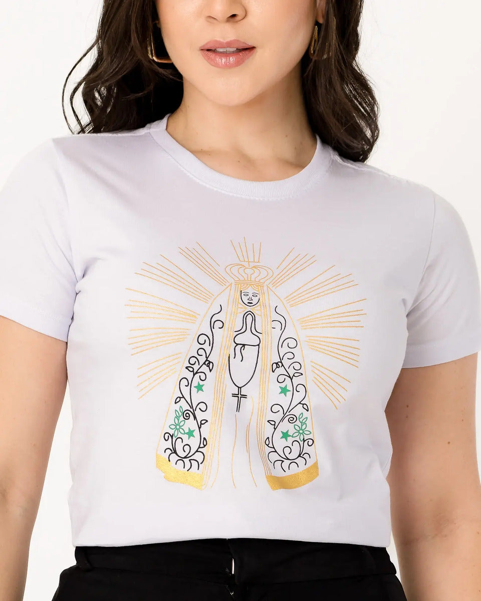 Blusa Feminina T-shirt Camiseta Nossa Senhora Aparecida