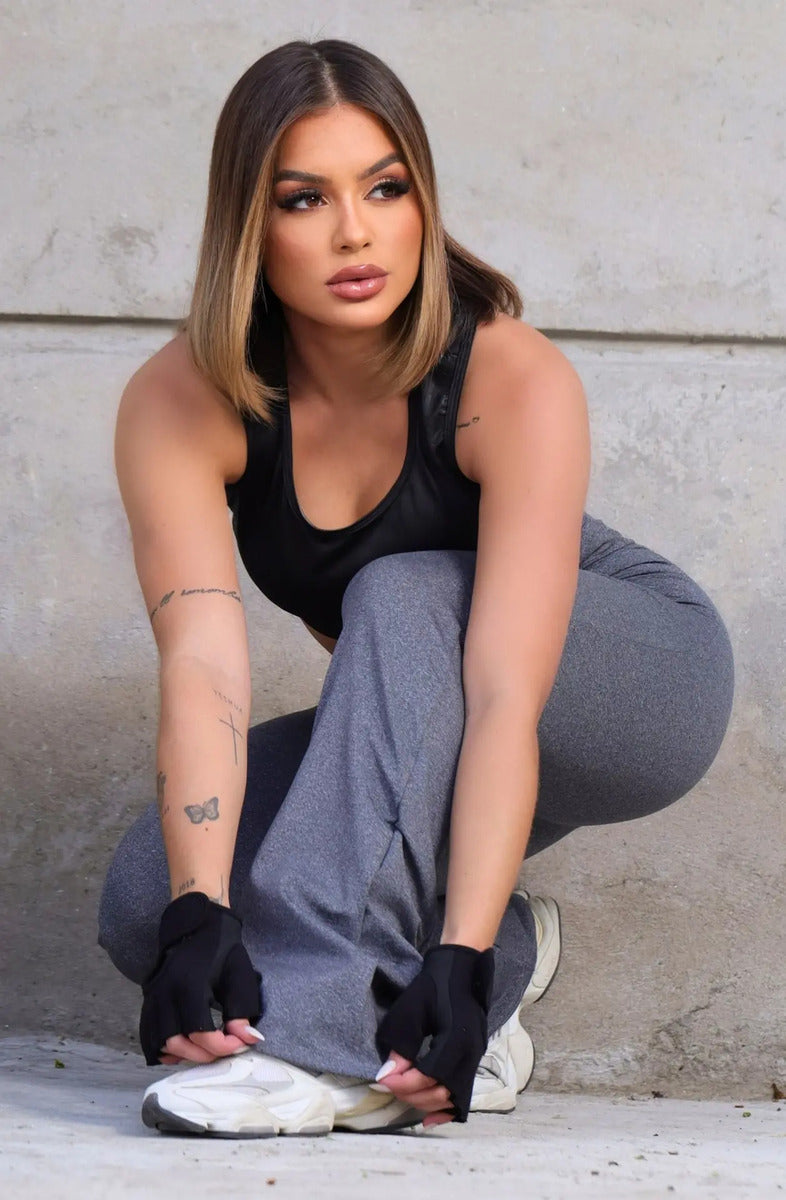 Calça Legging Flare Bailarina Leg Boca De Sino Cintura Alta