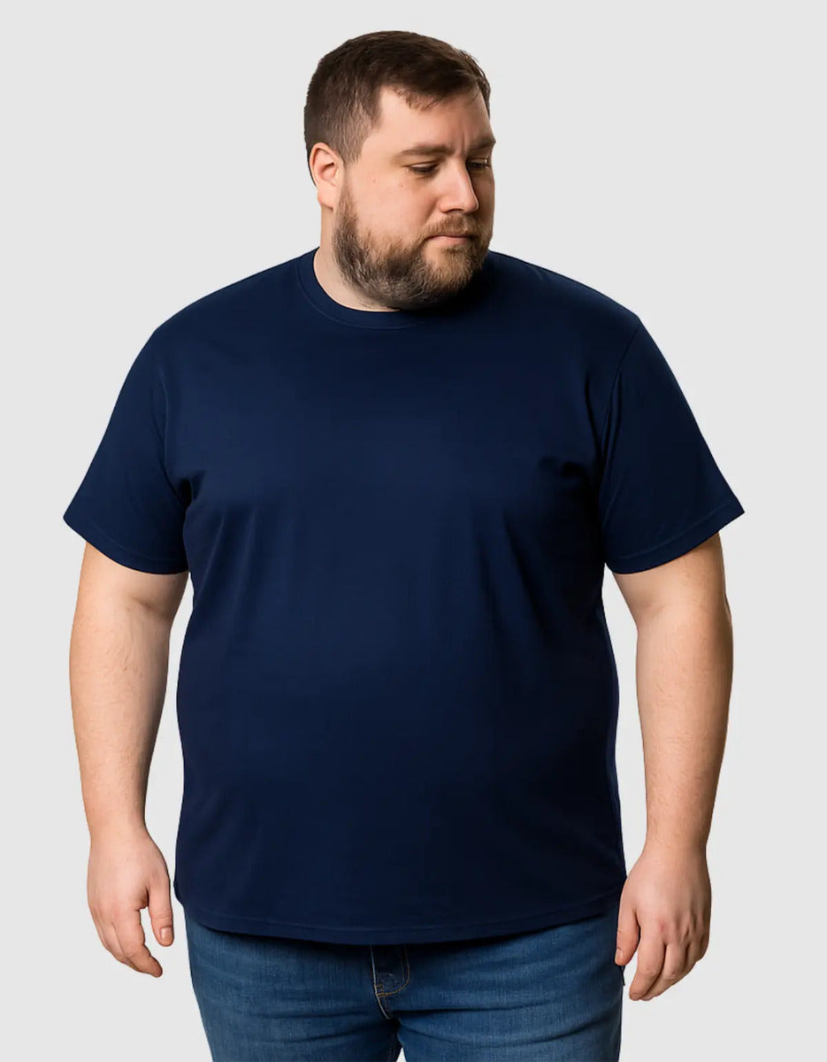 Camiseta Plus Size Masculina De Algodão Básica Lisa Grande