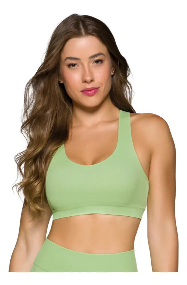 Top Nadador Canelado Sem Costura Fitness Academia Selene