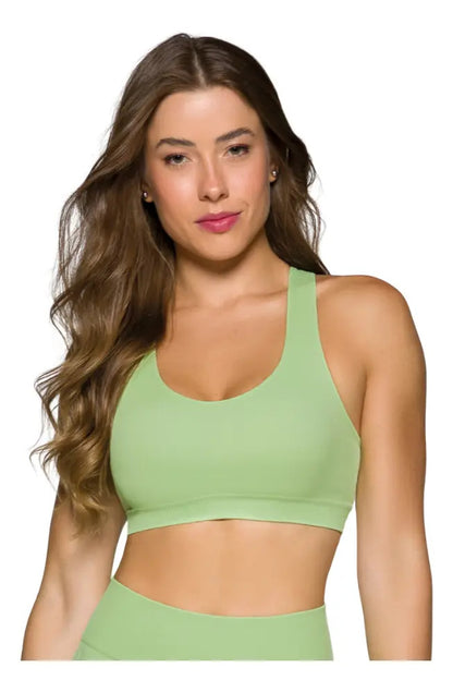 Top Nadador Canelado Sem Costura Fitness Academia Selene