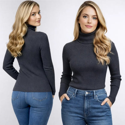Blusa Cacharrel Feminina Tricô Lã Blusinha Gola Alta Rolê