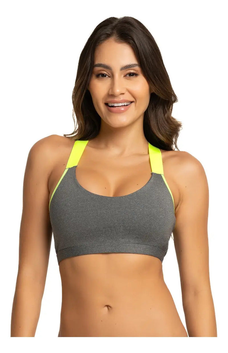 Kit 3 Top Fitness Neon Fashion Academia Nadador Frente Dupla