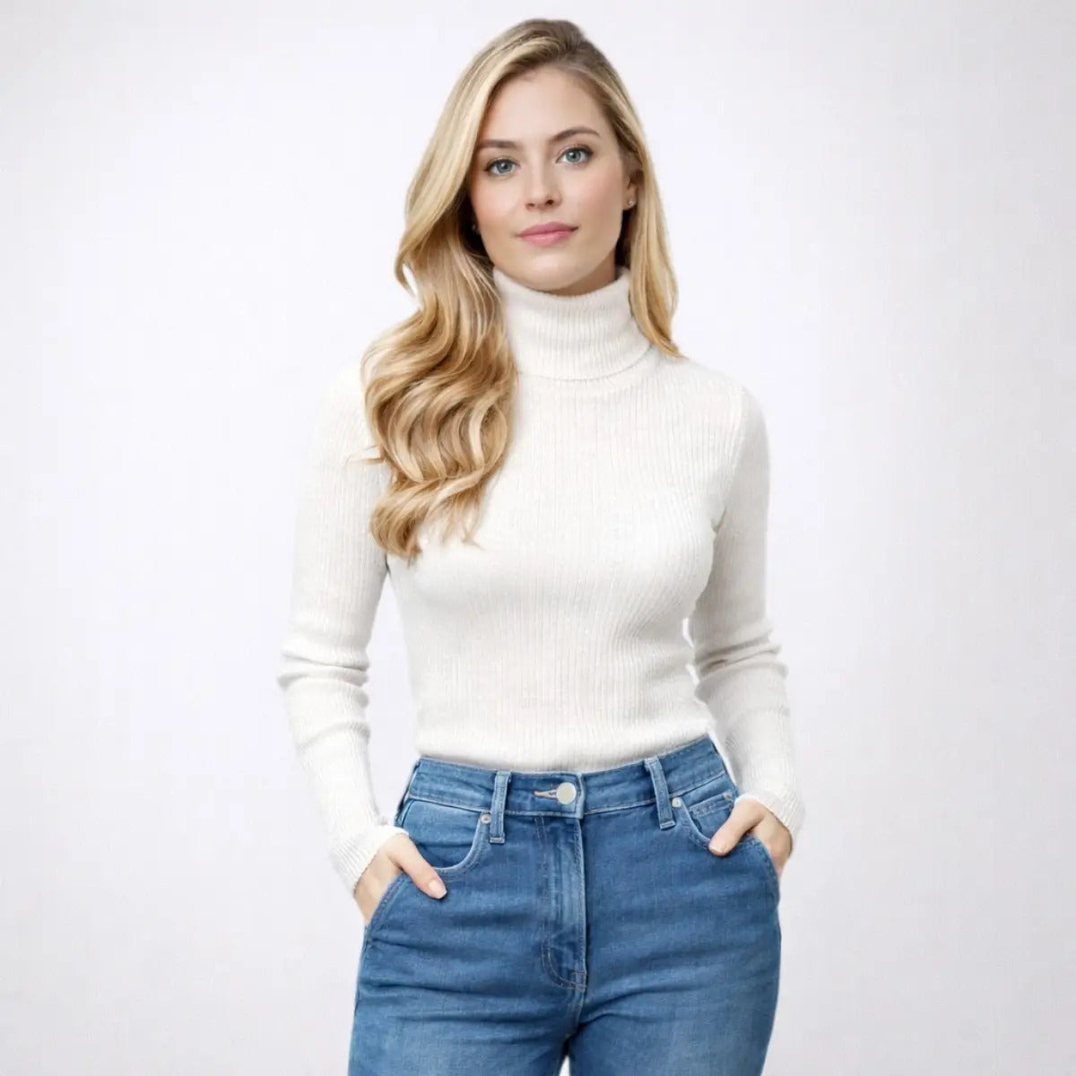 Blusa Cacharrel Feminina Tricô Lã Blusinha Gola Alta Rolê